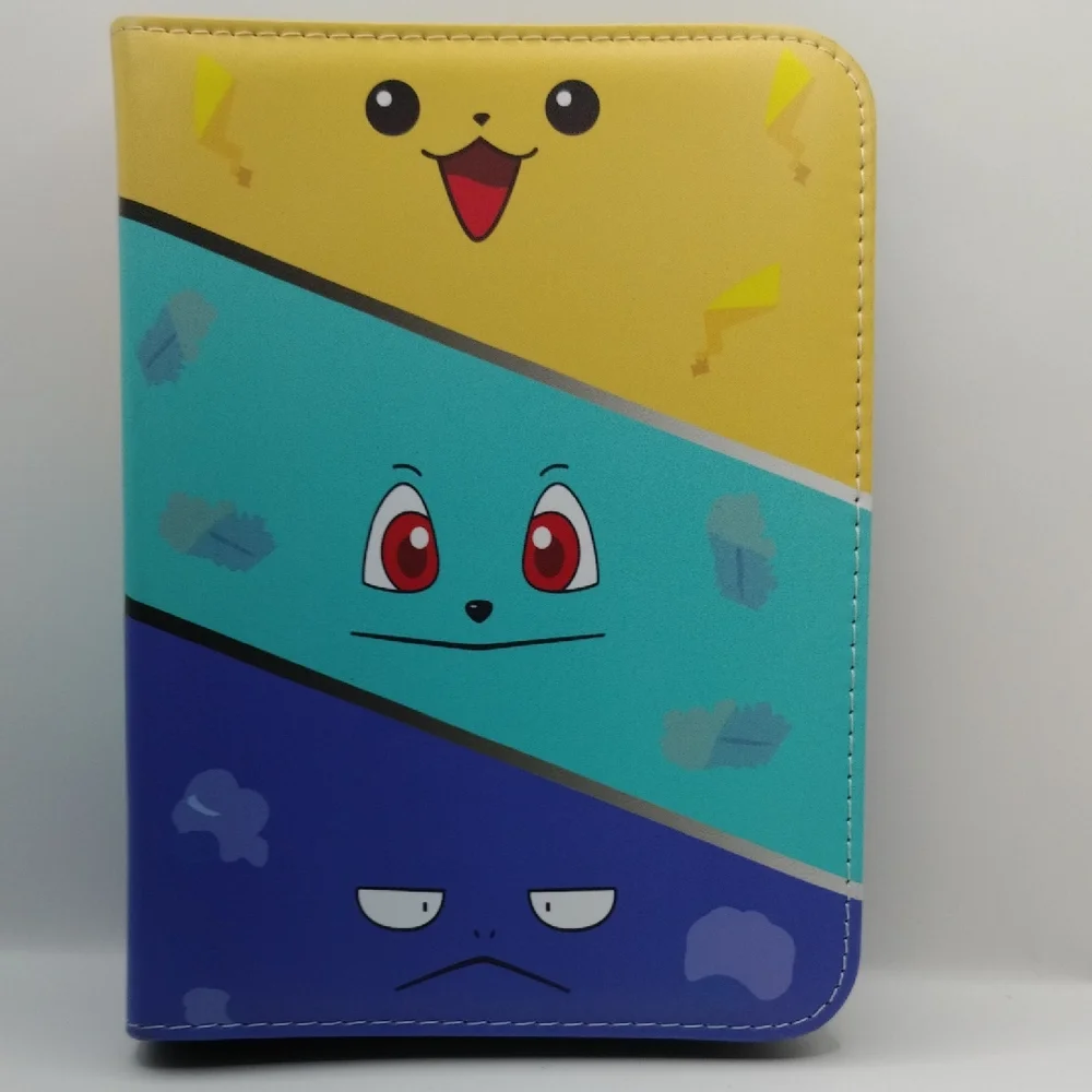 Pokemon Inspired Pikachu Bulbasaur Squirtle Anime Trading Card Zip-Up Binder